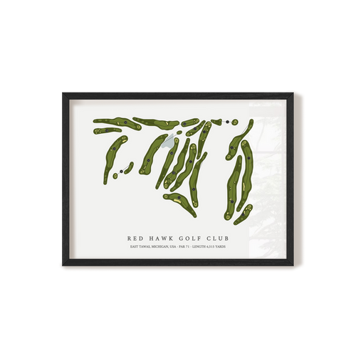 Red Hawk Golf Club | Golf Course Print | Black Frame