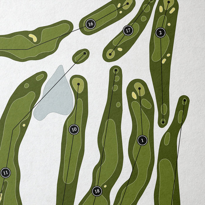 Red Hawk Golf Club | Golf Course Print | Close Up