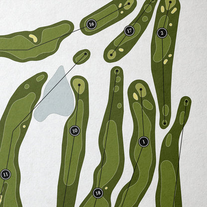 Red Hawk Golf Club | Golf Course Print | Close Up