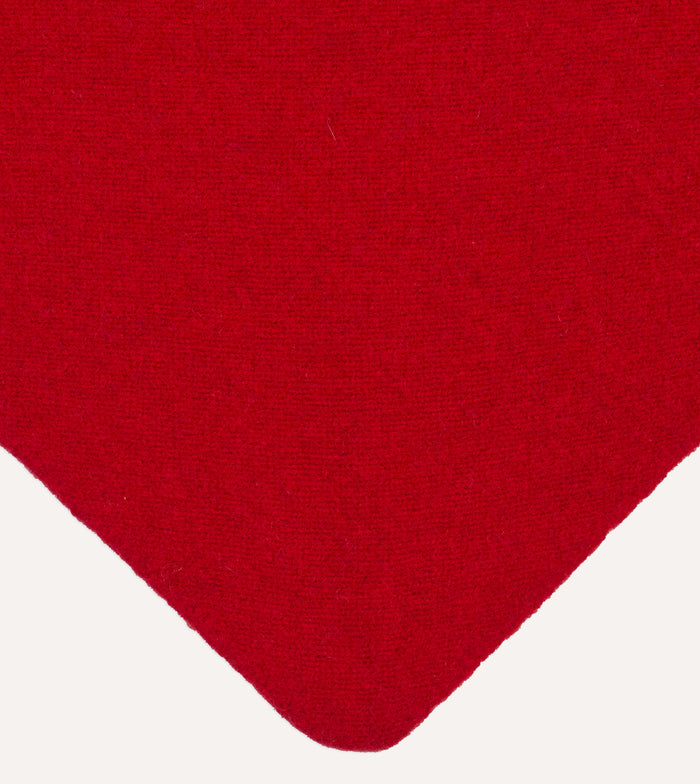 Red Lambswool Triangle Neck Scarf