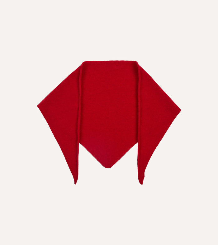 Red Lambswool Triangle Neck Scarf