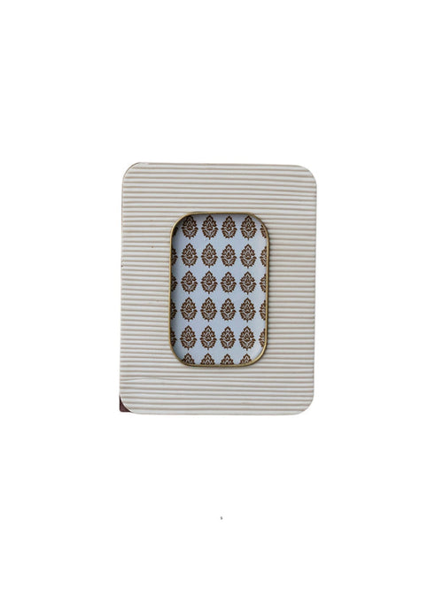 Resin Ribbed Photo Frame w/ Brass Inlay