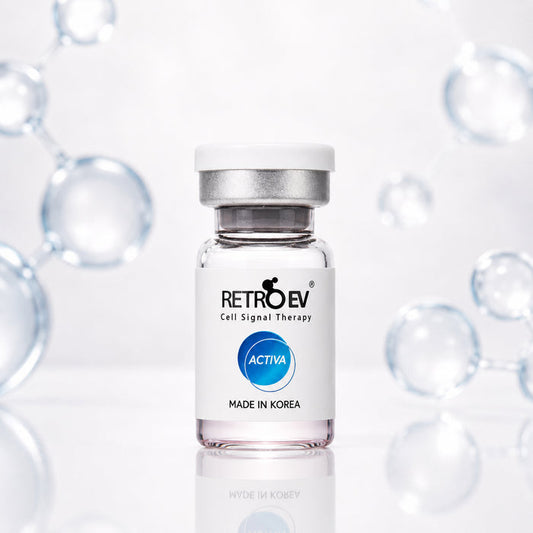 Vial labeled 'Retroev' with 'Activa' on a light background
