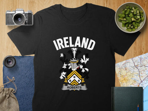 Ireland Roberts Family Crest Design T-Shirt