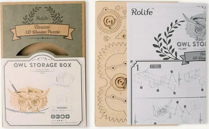 Classic 3D Wood Puzzles; Owl Storage Box