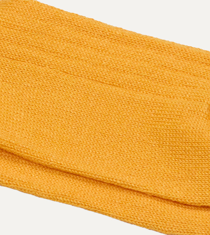RoToTo Yellow Linen-Cotton Ribbed Socks