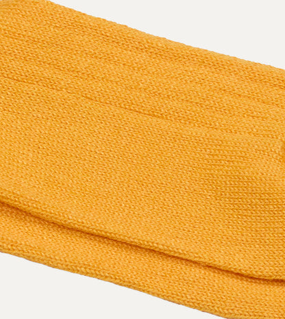 RoToTo Yellow Linen-Cotton Ribbed Socks