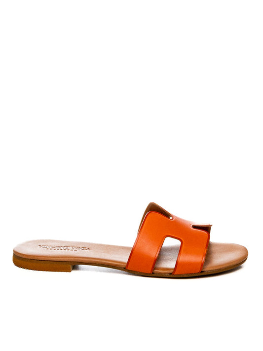 VINCENT VEGA Sandalo pelle arancio P106 HD VIT-ARANCIO