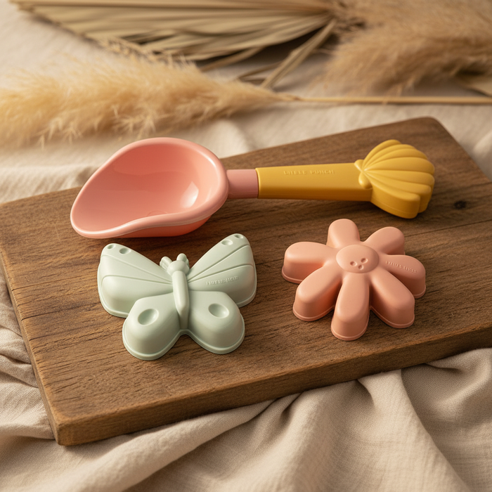 Little Dutch Sandspielzeug Flowers & Butterflies mit Schaufel und zwei Sandformen