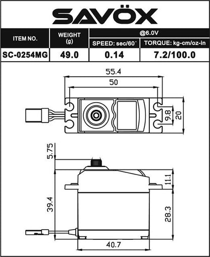 Standard Digital Servo 0.14sec / 100oz @ 6V