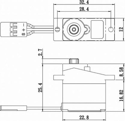 Micro Digital Servo with Soft Start,  0.09sec / 30oz @ 6V