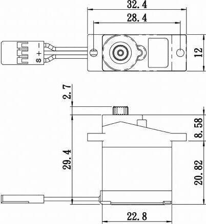 Micro Digital Servo with Soft Start 0.16sec / 63.9oz @ 6v