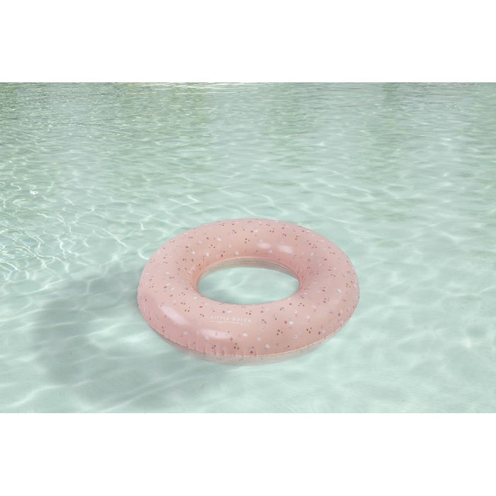 Schwimmring Flowers & Butterflies von Little Dutch – 50 cm großer transparenter Schwimmring mit bunten Naturmotiven und Haltegriffen