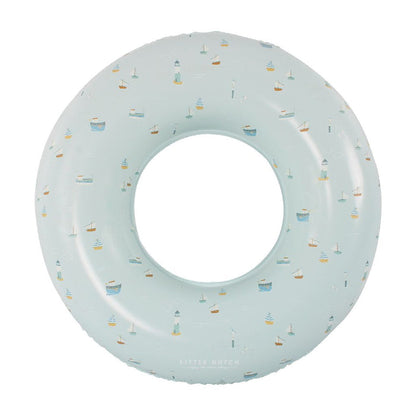Little Dutch Schwimmring Sailors Bay 50 cm – transparenter blauer Kinder-Schwimmring ab 3 Jahren