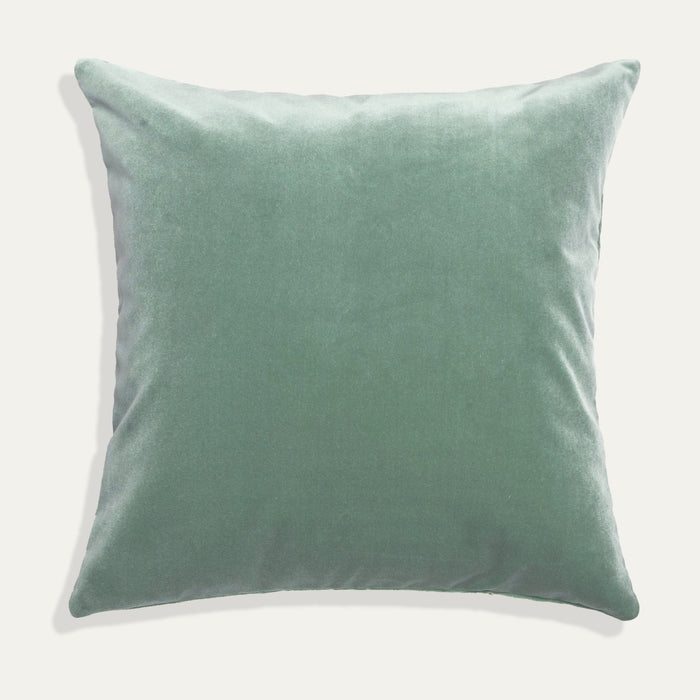 Sea Salt Velvet made-to-order plush velvet pillow in soft green, crafted in the USA with fast turnaround and quality materials