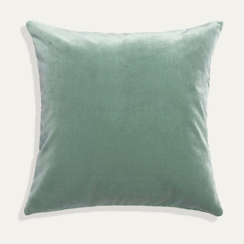 Sea Salt Velvet made-to-order plush velvet pillow in soft green, crafted in the USA with fast turnaround and quality materials