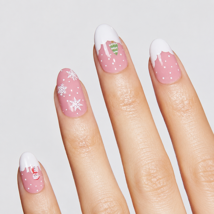 Christmas Snowflake UV Gel Nail Strips NG200660 - Gradient Holiday Nail Art