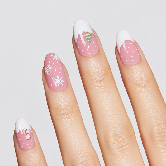 Christmas Snowflake UV Gel Nail Strips NG200660 - Gradient Holiday Nail Art