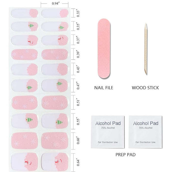 Christmas Gel Nail Strips NG200660 - Holiday Snowflake Gradient Nail Stickers