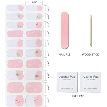 Christmas Gel Nail Strips NG200660 - Holiday Snowflake Gradient Nail Stickers