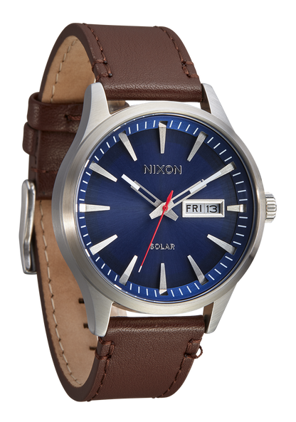 Sentry Solar Leather - Navy Sunray / Silver