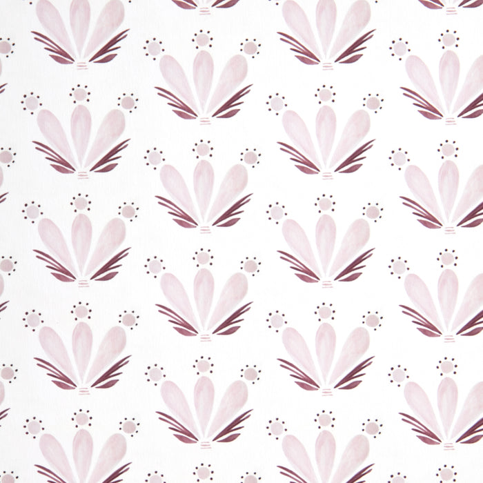 Serena Pink made-to-order fabric with soft pink floral motifs and minimalist accents, crafted in the USA with short lead times