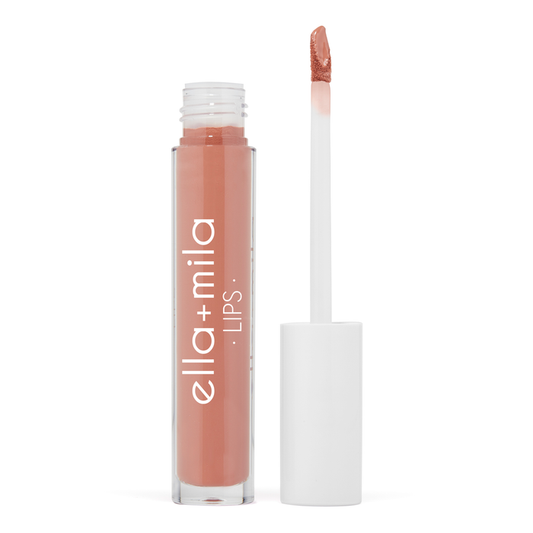 Set Plans warm peach nude liquid lipstick tube with applicator wand – ella+mila Lips