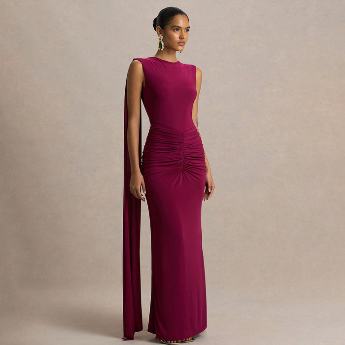 Sexy, Figure-hugging Backless Dress With Fluttering Ribbons