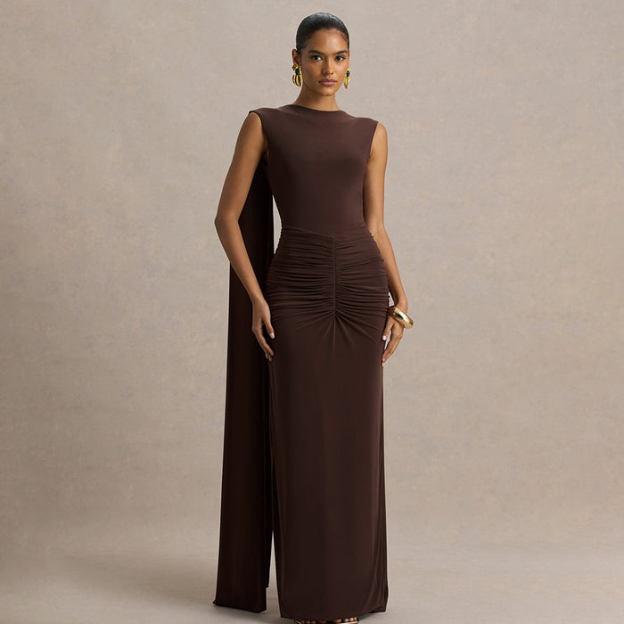 Sexy, Figure-hugging Backless Dress With Fluttering Ribbons