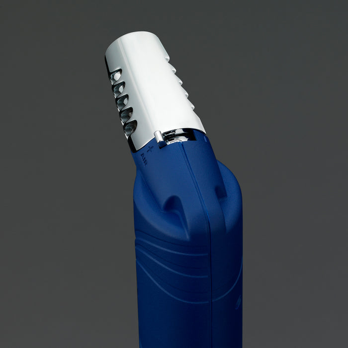 Siglo Blue & Chrome Dual Flame Table Lighter