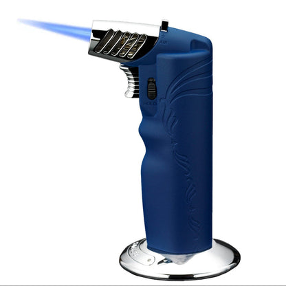 Siglo Blue & Chrome Dual Flame Table Lighter