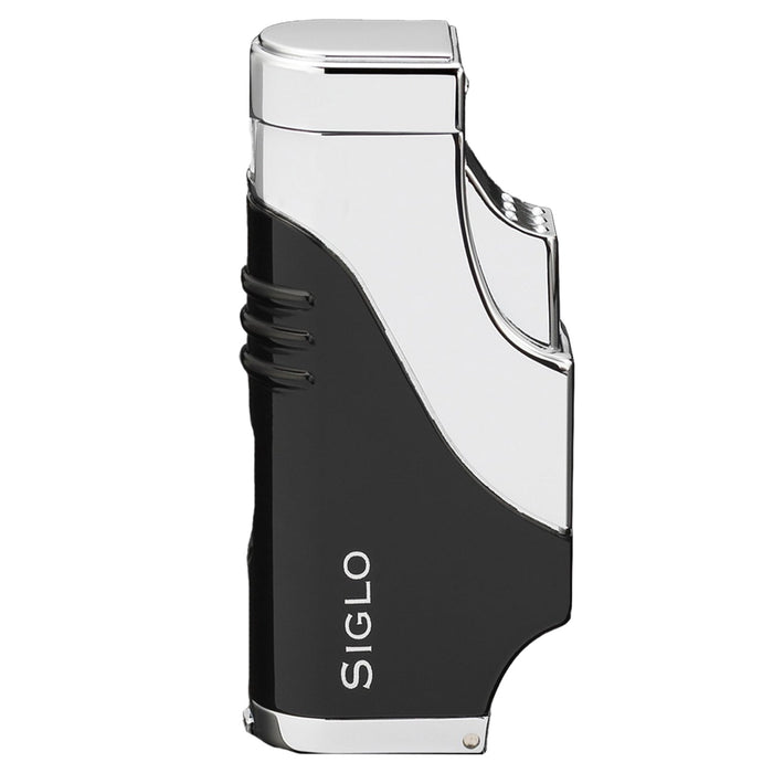 Siglo Triple Flame Shiny Black Chrome Lighter
