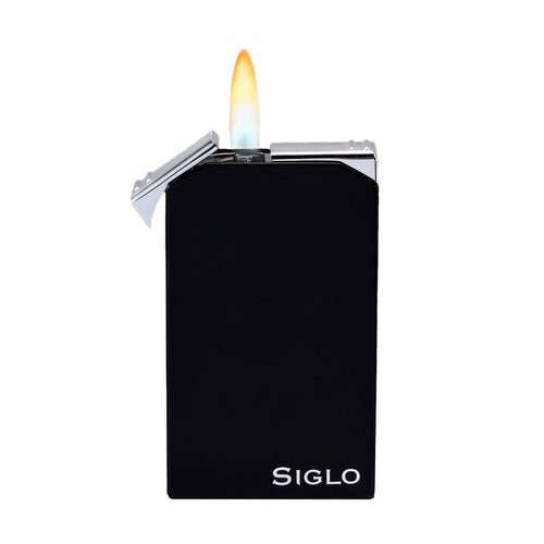 Siglo Twin Flames Shiny Black Lighter