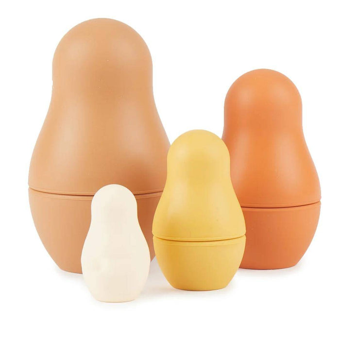 Bieco Silikon Matroschka Chocolate Bliss mit 4 Puppen und 7 Teilen
