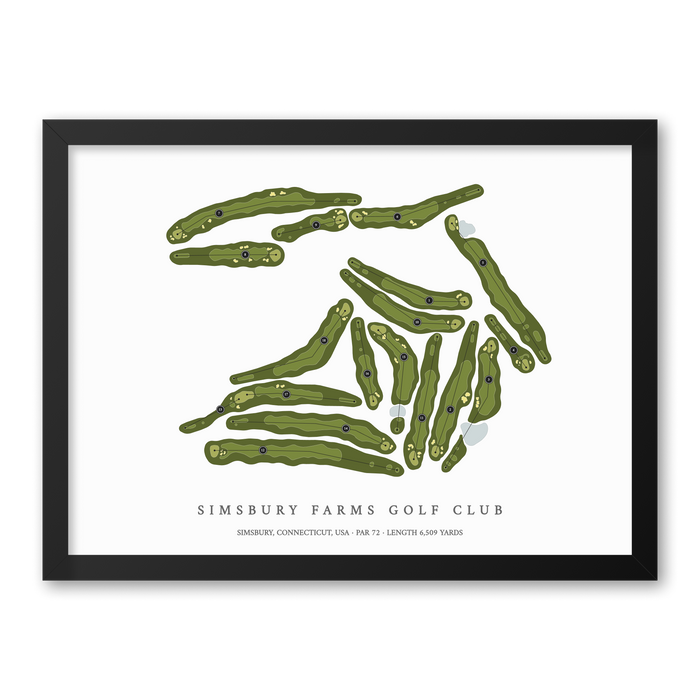 Simsbury Farms Golf Club | Golf Course Print | Black Frame