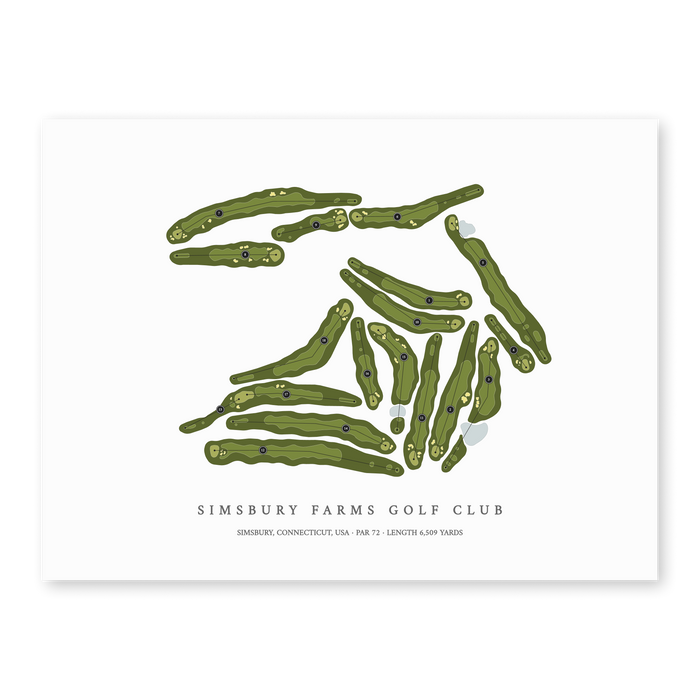 Simsbury Farms Golf Club | Golf Course Print | Unframed