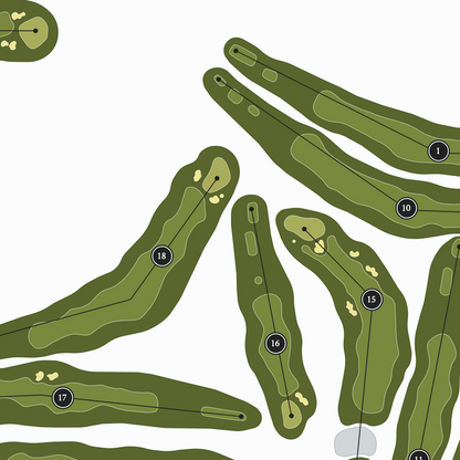 Simsbury Farms Golf Club | Golf Course Print | Close Up