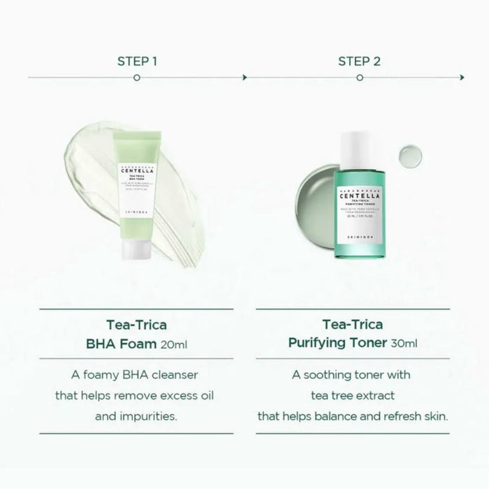 SKIN1004 Madagascar Centella Tea - Trica Travel Kit (4ea) مجموعة السفر SKIN1004 شاي سنتيلا مدغشقر - تريكا - Princess Cosmetics Qatar