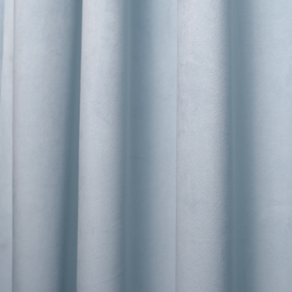 Sky Velvet made-to-order custom curtains in soft blue velvet, crafted in the USA with fast lead times and quality finish