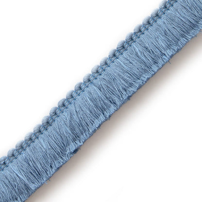 Sky fabric fringe trim in soft blue, made-to-order with quick turnaround and crafted in the USA with quality materials