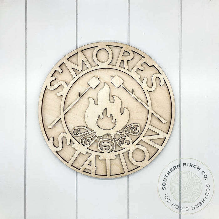 Smores Station 3D Round Blank