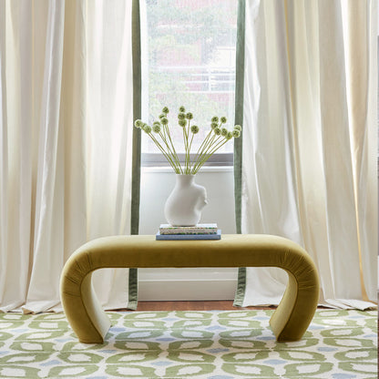 Snow cream curtains in a bright room made to order manufactured in the USA with short lead times