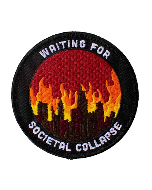 Societal collapse embroidered iron on patch by Retrograde Supply Co sold by Le Monkey House