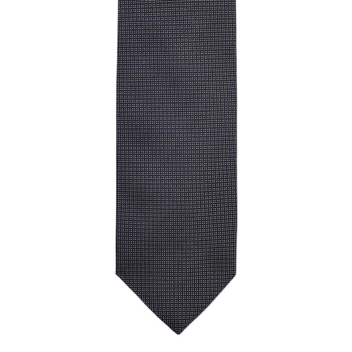 A handmade black and white checkered Sovereign Grade Diamond Point Jacquard Tie on a white background, inspired by KirbyAllison.com ties.