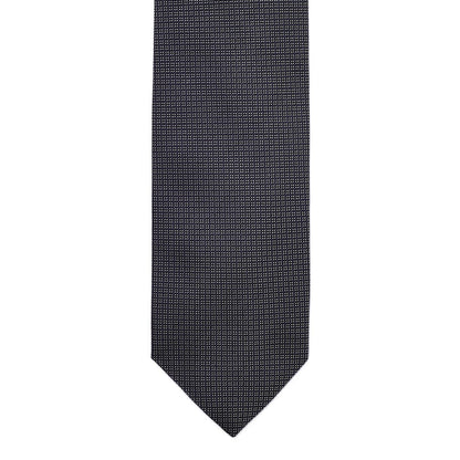 A handmade black and white checkered Sovereign Grade Diamond Point Jacquard Tie on a white background, inspired by KirbyAllison.com ties.
