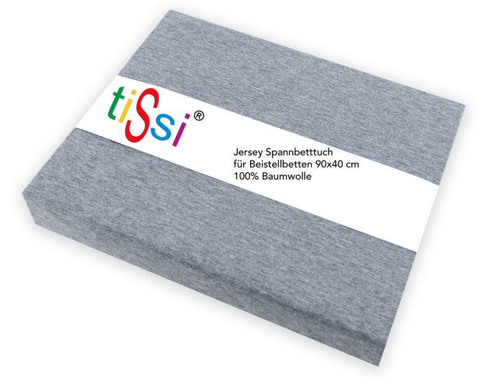 tiSsi Spannbettlaken Grau 90 × 40 cm für Beistellbett SOPHIE