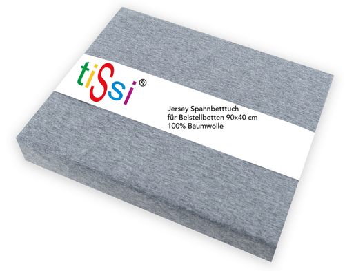 tiSsi Spannbettlaken Grau 90 × 40 cm für Beistellbett SOPHIE