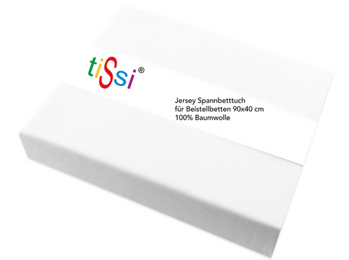 tiSsi Spannbettlaken Weiß 90 × 40 cm für Beistellbett SOPHIE