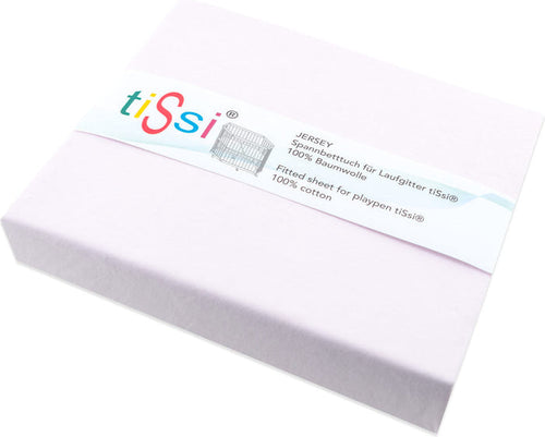 tiSsi Spannbettlaken für 6-eckiges Laufgitter in Rosa/Pink aus 100 % Baumwolle