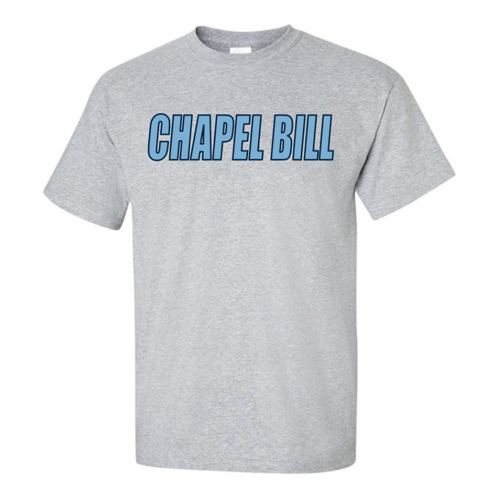 Sport Grey Chapel Bill Adult T-Shirt by Shrunken Head - Main View - Shrunken Head